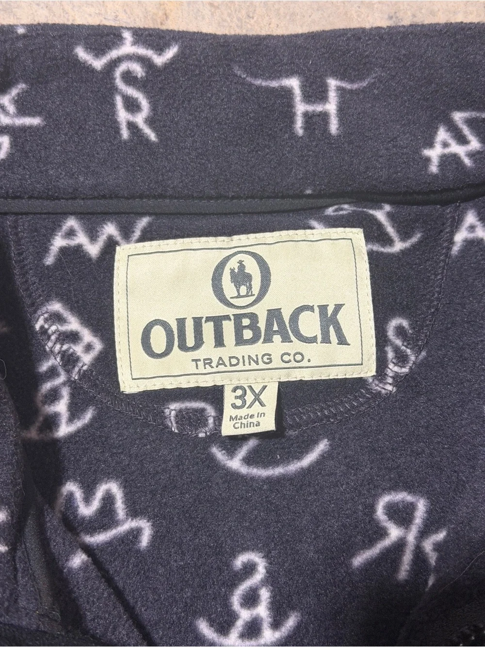 Western Pattern 3/4 Zip Fleece - Outback Trading Co. - 3XL